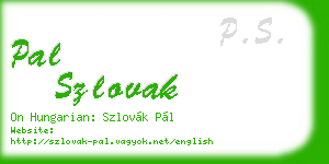 pal szlovak business card